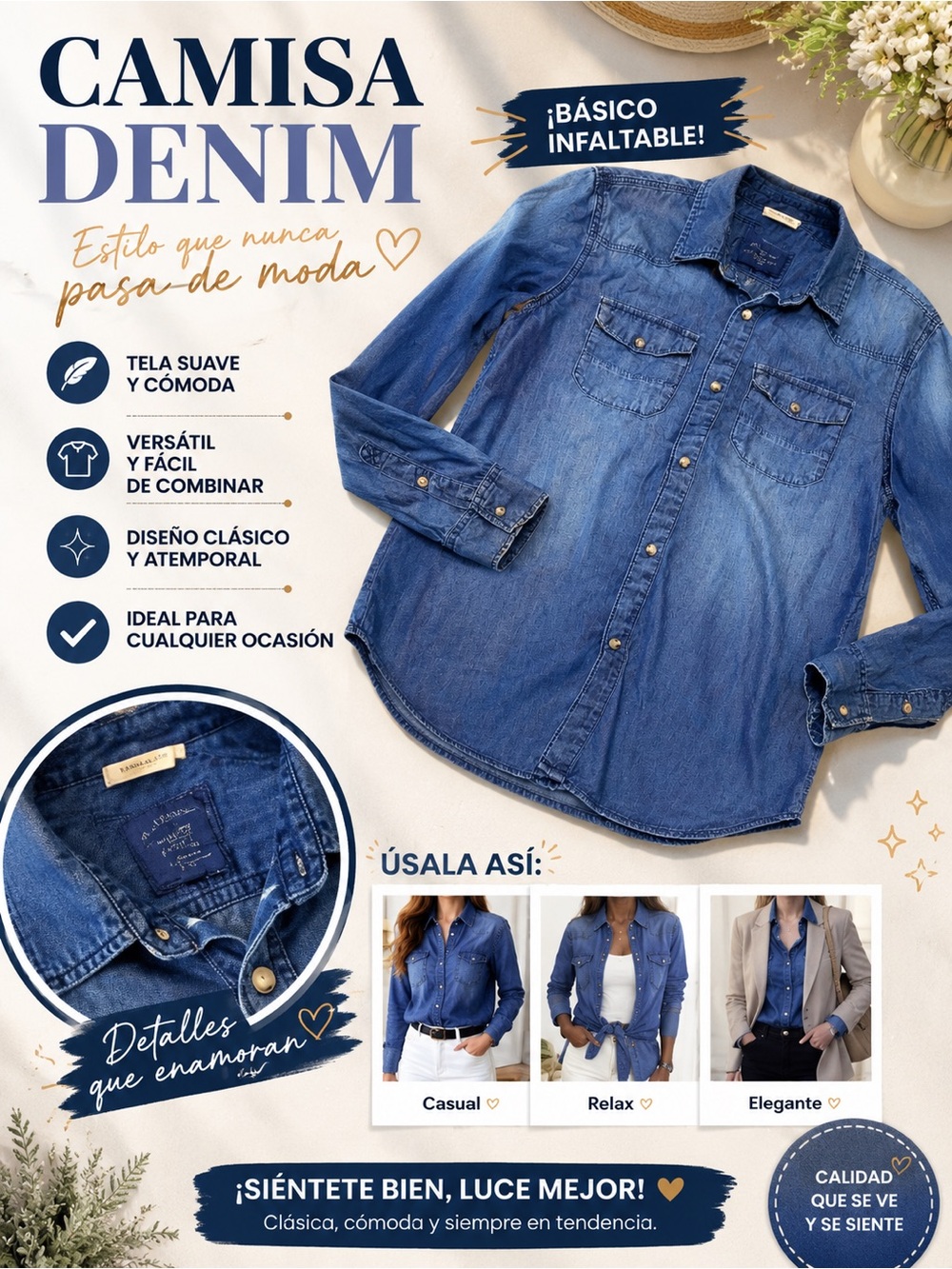 Zara Denim Shirt in Blue